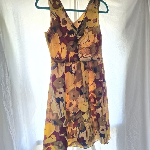 Silk Floral Watercolor BR Dress EUC - Picture 11 of 11
